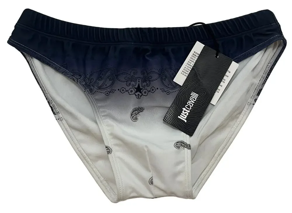 6-51 ROBERTO CAVALLI Just Cavalli Speedo Drawstring Adjustable Blue XS